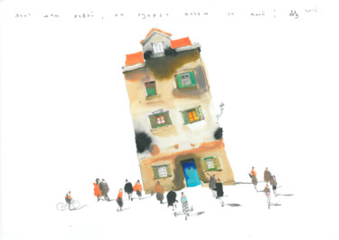 Painting titled "house / этот дом жи…" by Alexander Votsmush, Original Artwork, Watercolor