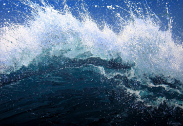 Ocean "Waves" Painting titled "Ocean "Waves"" by Irini Karpikioti, Original Artwork, Acrylic