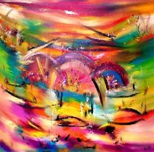 제목이 "Les arches sereines"인 미술작품 Muriel Cayet로, 원작, 기름