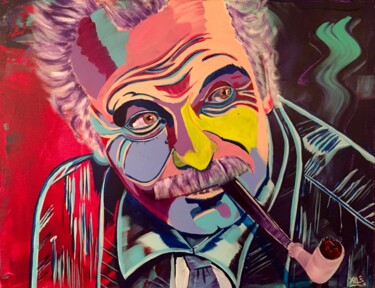 Georges BRASSENS Peinture intitulée "Georges BRASSENS" par Xale, Œuvre d'art originale, Acrylique