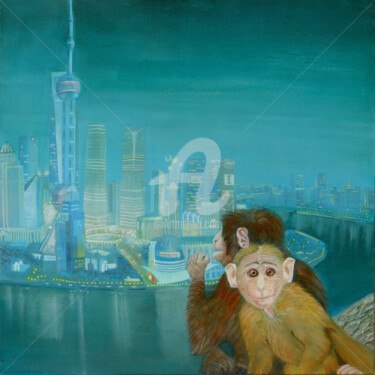 Malerei mit dem Titel "Aufbruch - Awakening" von Gabriele Roman, Original-Kunstwerk, Öl