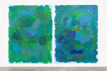 Painting titled "Paysage et La très…" by Jean Mirre, Original Artwork
