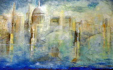 Pintura titulada "St. Paul's Cathedra…" por Elizabeth Williams, Obra de arte original, Oleo Montado en Bastidor de camilla d…