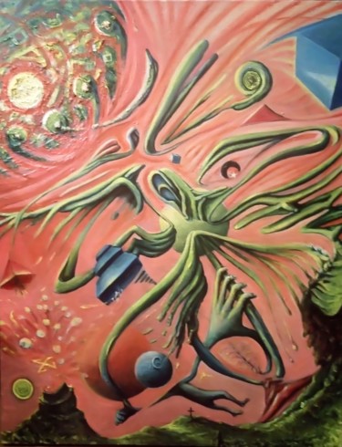 Schilderij getiteld "In progress" door Pascal Van Der Heijden, Origineel Kunstwerk, Olie