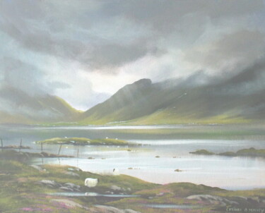 Schilderij getiteld "connemara clouds" door Cathal O Malley, Origineel Kunstwerk, Acryl