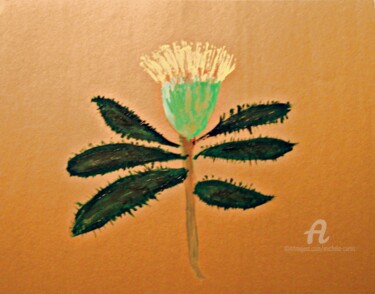 Painting titled "The Thistle" by Michela Curtis, Original Artwork, Oil