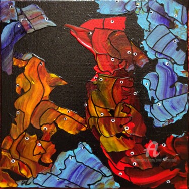 Pintura intitulada "LES VISITEURS" por Annick Couëdel, Obras de arte originais, Acrílico