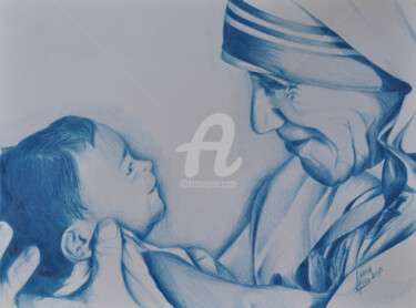 Desenho intitulada "Caridade" por Larissa Lima, Obras de arte originais, Lápis