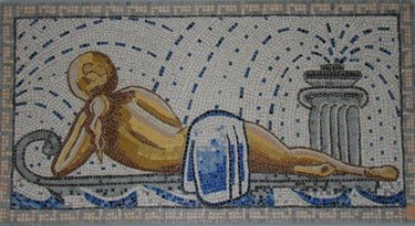 Sculpture intitulée "Jeune femme au bain" par Agnes Corre, Œuvre d'art originale