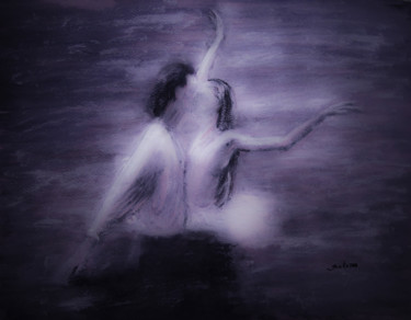 Painting titled "Swan Lake" by Jarmo Korhonen, Original Artwork, Gouache