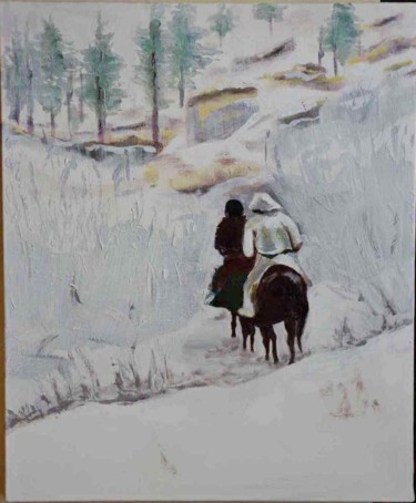 Painting titled "Abitibi" by Christian Delavelle, Original Artwork, Acrylic Mounted on Wood Stretcher frame