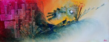Peinture intitulée "Impulsion vers l'av…" par Clau Redier-Clément, Œuvre d'art originale, Huile Monté sur Châssis en bois
