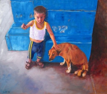 Painting titled "Man's best friend" by Herscovitch Larry, Original Artwork, Oil