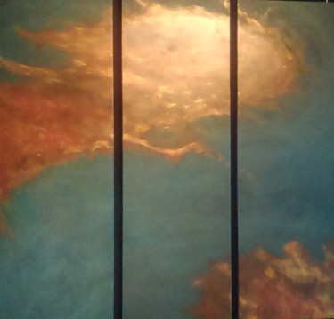 Malerei mit dem Titel "Triptyque" von Emmanuelle Noizet, Original-Kunstwerk, Öl