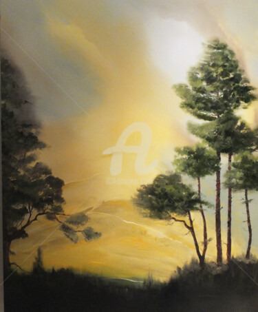 Peinture intitulée "The Sentinels (Larg…" par Elizabeth Williams, Œuvre d'art originale, Huile