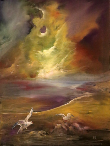 Peinture intitulée "Nesting" par Kirk Ruse, Œuvre d'art originale, Huile