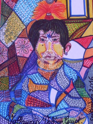 Dessin intitulée "" Le petit sage."" par Valerie Guiot, Œuvre d'art originale, Marqueur