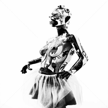 Arts numériques intitulée "Transhumanism qUEEN" par Bruno Antony-Thouret (bruno antony), Œuvre d'art originale, Peinture num…