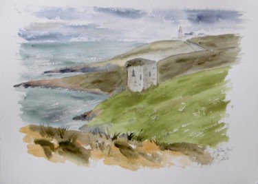 Peinture intitulée "The watch tower, Ga…" par Véronique Crombé, Œuvre d'art originale, Aquarelle