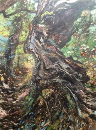 Painting titled "arbre" by Gilles Lambert, Original Artwork, Acrylic