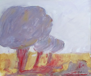 Arbres en Provence Painting titled "Arbres en Provence" by Bernard Des Roseaux, Original Artwork, Acrylic