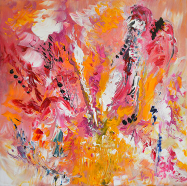Peinture intitulée "Fraises et chantilly" par Âme Sauvage, Œuvre d'art originale, Acrylique