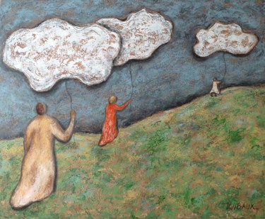绘画 标题为“Procession de nuages” 由Véronique Wibaux, 原创艺术品, 丙烯