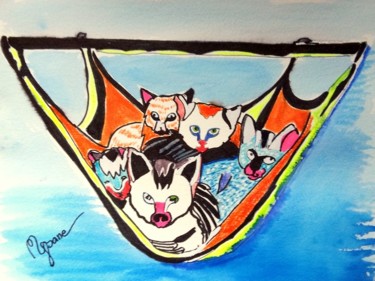 Dessin intitulée "petite-famille" par Mysane, Œuvre d'art originale, Autre