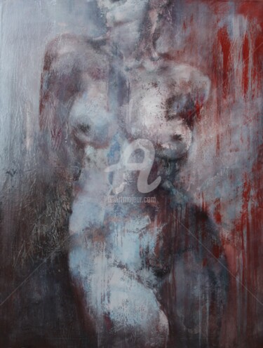 Peinture intitulée "le-cycle-du-papillon" par Chrislen, Œuvre d'art originale, Acrylique
