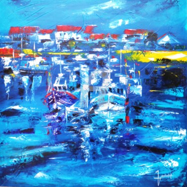 Peinture intitulée "LE PORT DE LA COTIN…" par Edith Verdickt, Œuvre d'art originale, Huile
