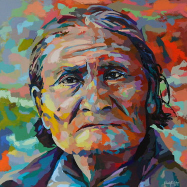Geronimo Malerei mit dem Titel "Geronimo" von Rudolf Rox, Original-Kunstwerk, Acryl
