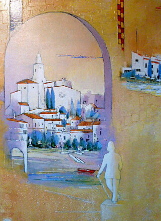 Peinture intitulée "CADAQUES: bonjour m…" par James Burgevin, Œuvre d'art originale, Acrylique