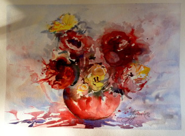 Peinture intitulée "BOUQUET" par Pierre Feyeux, Œuvre d'art originale, Aquarelle