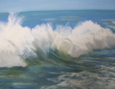 Peinture intitulée "la-vague.jpg" par Helene Dufour, Œuvre d'art originale, Pastel