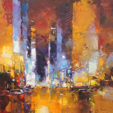 Peinture intitulée "N.Y  Nuit sur Broad…" par Benoit Havard, Œuvre d'art originale