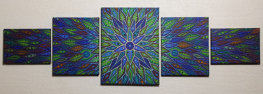 Painting titled "Diffusion bleutée" by Jonathan Pradillon, Original Artwork, Acrylic Mounted on Wood Stretcher frame