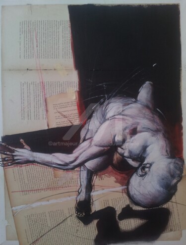 Peinture intitulée "La TETE à l'ENVERS…" par Claude Duvauchelle, Œuvre d'art originale, Acrylique