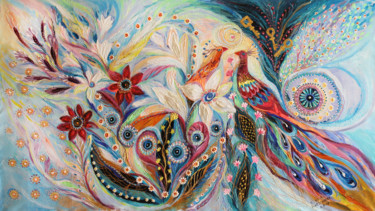 Peinture intitulée "The flowers on the…" par Elena Kotliarker, Œuvre d'art originale, Acrylique