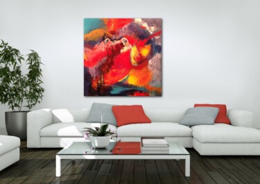 Painting titled ""Poésie"" by Viviane Arsenault (Viv), Original Artwork, Acrylic