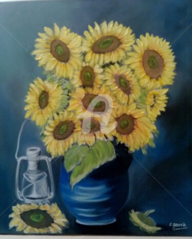 Peinture intitulée "les tournesols.jpg" par Catherine Gauvrit, Œuvre d'art originale, Huile