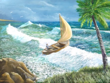 Malerei mit dem Titel "Into the Breeze" von David Donnelly, Original-Kunstwerk, Öl