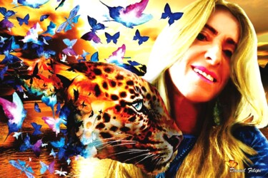 Digital Arts titled "minha gata pintada" by Daniel Grangeiro, Original Artwork