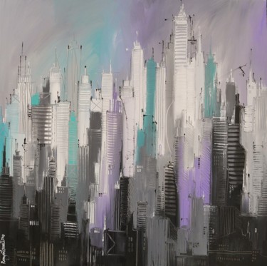Inner City Lights Painting titled "Inner City Lights" by Irina Rumyantseva, Original Artwork, Acrylic