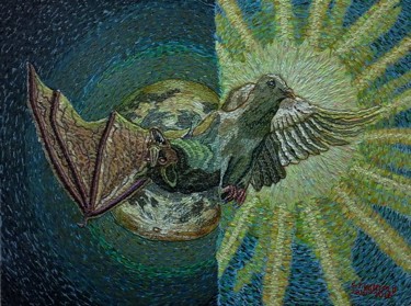 Malerei mit dem Titel "Terror And Peace" von Stephen J. Vattimo, Original-Kunstwerk, Acryl