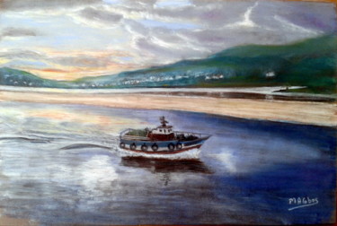 Dessin intitulée "Rentrée de la pêche…" par Marian Cobos, Œuvre d'art originale, Pastel