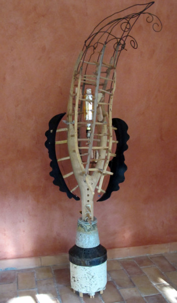 Sculpture titled "Lampadaire "Lutiner…" by Alain Platet, Original Artwork