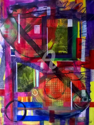 La veuve noire Peinture intitulée "La veuve noire" par Pinkivioletblue, Œuvre d'art originale, Acrylique Monté sur Châssis en bois