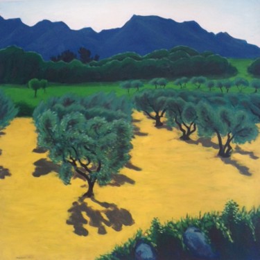 Peinture intitulée "Champs d'Oliviers 2" par Margot-Kot, Œuvre d'art originale