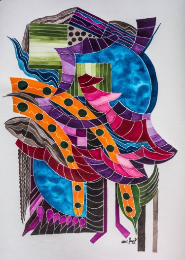 Malerei mit dem Titel "Tage Die Im Flug Ve…" von Ulli Heupel, Original-Kunstwerk, Aquarell