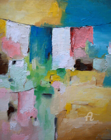Peinture intitulée "Quelque part" par Kam Bendi, Œuvre d'art originale, Huile Monté sur Carton